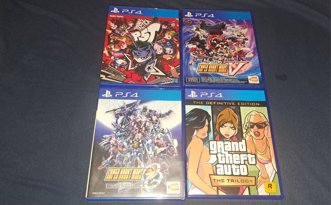 PS4 Games For Sale ONLY (Category: PlayStation) located in Quezon City. Submitted by shinnsuiko (Listing ID 1465145097, Image 1). Description: FOR SALE ONLY Persona 5 Tactica - 1000 Super Robot Wars V - 1000 Super Robot Wars OG The Moon Dwellers - 800 Grand Theft Auto Trilogy - 800 FIXED PRICE Meet-up only: SM North / Trinoma / West Avenue / Delta / Fishermall Quezon Avenue / MRT Stations.