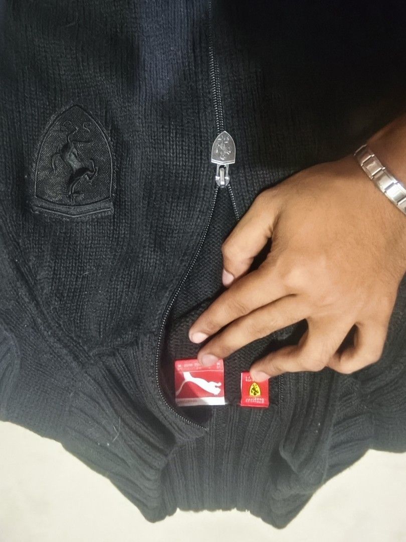 Puma Ferrari Scuderia Black Jackets Bundle (Category: Coats, Jackets and Outerwear) located in Manila. Submitted by matthew_parilla (Listing ID 1465040365, Image 3). Description: Puma on the left is already sold only the light windbreaker and knitted is available.
