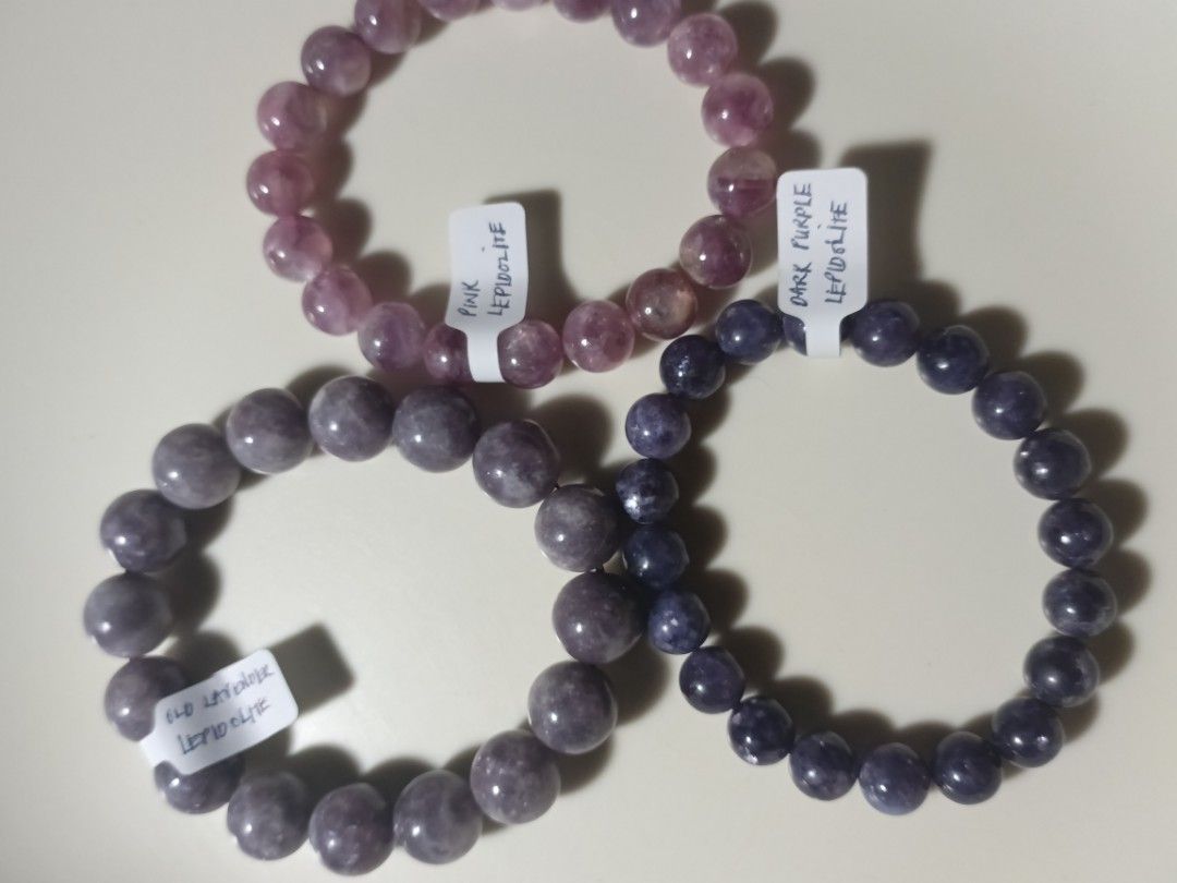 Purple, Pink and Violet Lepidolite Bracelets (Category: Bracelets) located in San Antonio. Submitted by thriftsandcharms (Listing ID 1465149566, Image 2). Description: Purple Lepidolite - 550 Pink Lepidolite - 580 Violet Lepidolite - 420 if take all 3, 1400 +sf gcash payment loc: Olongapo City pm for more details.