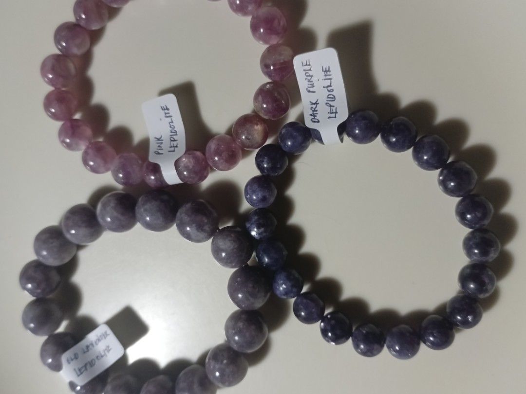 Purple, Pink and Violet Lepidolite Bracelets (Category: Bracelets) located in San Antonio. Submitted by thriftsandcharms (Listing ID 1465149566, Image 3). Description: Purple Lepidolite - 550 Pink Lepidolite - 580 Violet Lepidolite - 420 if take all 3, 1400 +sf gcash payment loc: Olongapo City pm for more details.