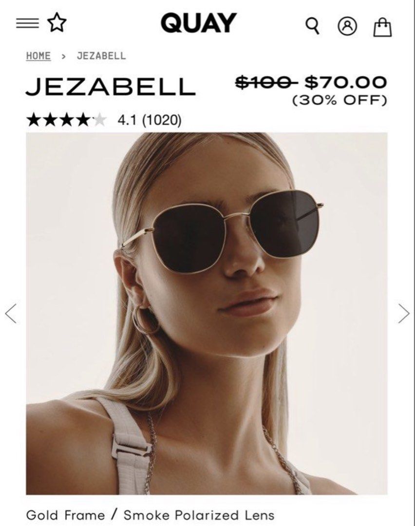 Quay Jezabell Sunglasses - polarized (Category: Sunglasses & Eyewear) located in San Jose del Monte. Submitted by mine4now (Listing ID 1432722610, Image 1). Description: - Quay Jezabell Sunglasses For sale For sale!! - Bought in US - just used a couple of times. - Brand new condition - deets are on the pic RFS - Too big for my face. I prefer wayfarers. MOP -Gcash and online Bank transfers Shipping - LBC COP no COD - lalamove and grab pick up can 