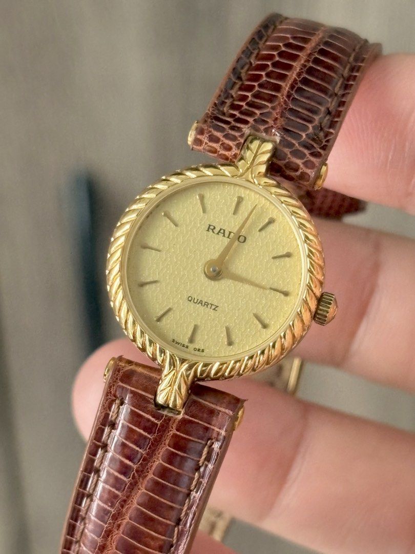 Rado Twisted-Rope Bezel (Category: Women's Watches) located in Bulacan. Submitted by whatsonyourwristmnl (Listing ID 1465014950, Image 2). Description: Vintage Rado Elegance SR-A | Manual Winding A beautiful vintage Rado Elegance SR-A featuring a striking minimalist black dial and original integrated stainless steel mesh bracelet. An understated piece with timeless, old-money appeal. • Ref.: N1061732 (approx 27mm) • Movement: Swiss manual-winding