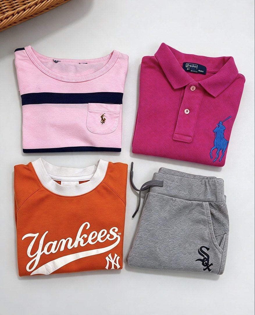 ralph lauren & MLB kids bundle (Category: Babies & Kids Fashion) located in Quezon City. Submitted by zippy123 (Listing ID 1465077300, Image 1). Description: Selling as pack only 🩵✨ RL x MLB 😎 3 - 4Y • All complete tags except kay oxford (cut neck tag with washtag) • All in excellent condition (big pony has unnoticeable dot dirt/stain) MINE FOR ONLY ₱750 NALANG 😱 sa makakapag pay lang agad pass sa reserved!.