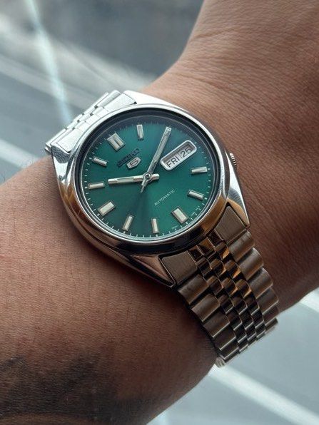 Rare Seiko SNX447 Emerald Green (Category: Men's Watches) located in Manila. Submitted by alabgolden (Listing ID 1465059495, Image 1). Description: For sale is a very rare and clean example of Seiko SNX447 Known for its emerald green sunburst dial, this watch is now rarely seen in the market especially a clean one. Don’t miss your chance to own such beautiful piece! Case: 37mm — open glass caseback 7s26 Movement Serviced Comes with free AM solid 