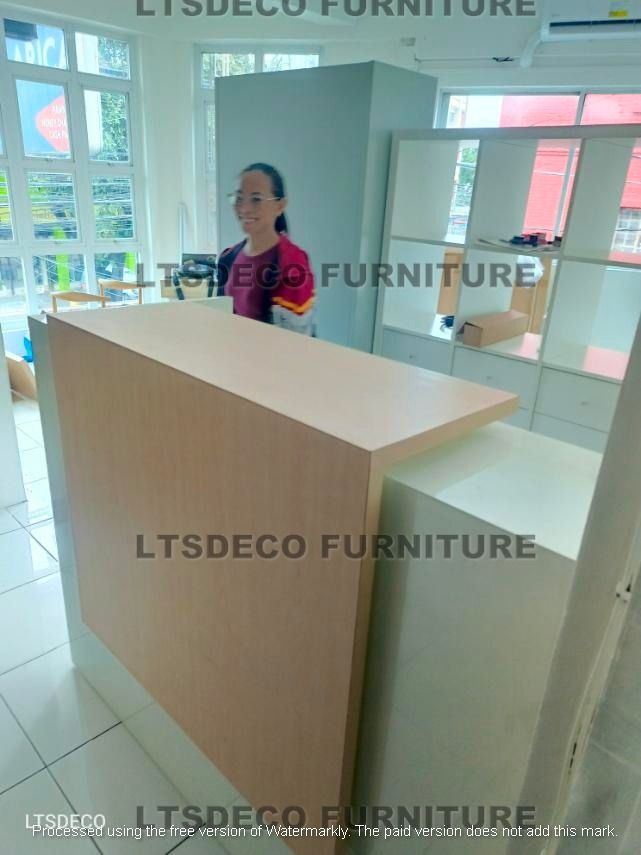 RECEPTION TABLE OFFICE FURNITURE OFFICE PARTITION (Category: Office Furniture & Fixtures) located in Caloocan City. Submitted by julieltsd56802 (Listing ID 1464974415, Image 3). Description: " PRICE MAY VARY DEPENDING ON SIZE, MATERIAL, AND CUSTOMIZATION. " --PRICE IS POSTING PURPOSES ONLY!! ✅ INQUIRE NOW! Hi! Are you looking for MODULAR WORKSTATION OFFICE PARTITION, ACCORDION WALL AND DOOR PARTITION, TOILET/URINAL PARTITION and OFFICE FURNITURE 