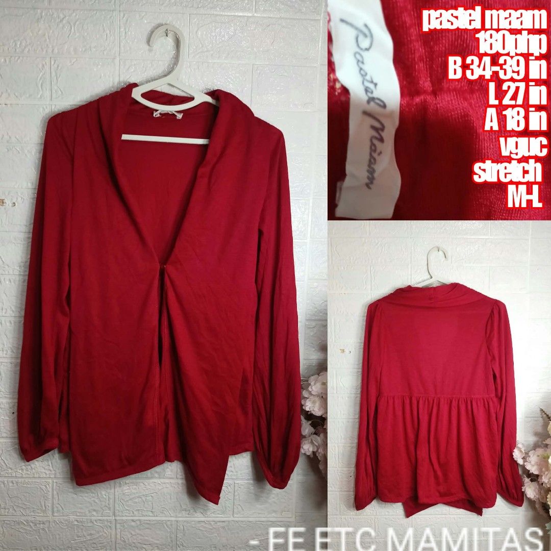 Red blazer cardigan ML (Category: Coats, Jackets and Outerwear) located in Santa Maria. Submitted by usbrands1987 (Listing ID 1465127684, Image 1). Description: .