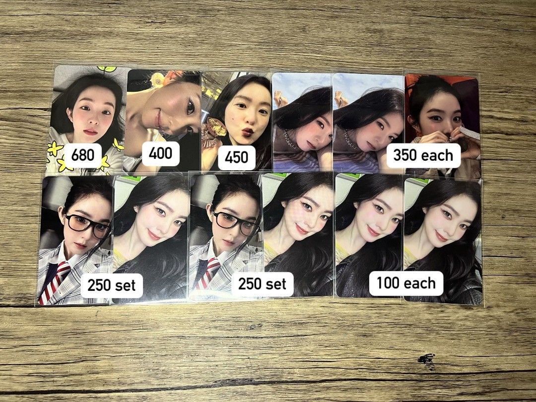 Red Velvet Irene Photocards (Category: K-Wave Merchandise) located in Liliw. Submitted by abcdkcartz (Listing ID 1465105787, Image 1). Description: 🛒onhand wts lfb ph ˚ ༘♡ 🥝 Red Velvet Photocards ༘♡ Price + pf & sf —all onhand —payo once push to secure —x sensi & impatient t. wts red velvet irene seulgi wendy joy yeri velvet summer surfin boy feet big wave chill kill birthday pob cerulean verge biggest fan tc trading card dubai chewy cookie dcc