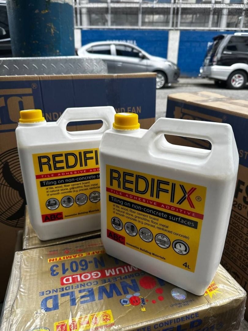 Redifix ABC Tiled Adhesive Additive Specs: 4L (Category: Other Home Furniture) located in Manila. Submitted by ramoseliza33488 (Listing ID 1465045804, Image 3). Description: .