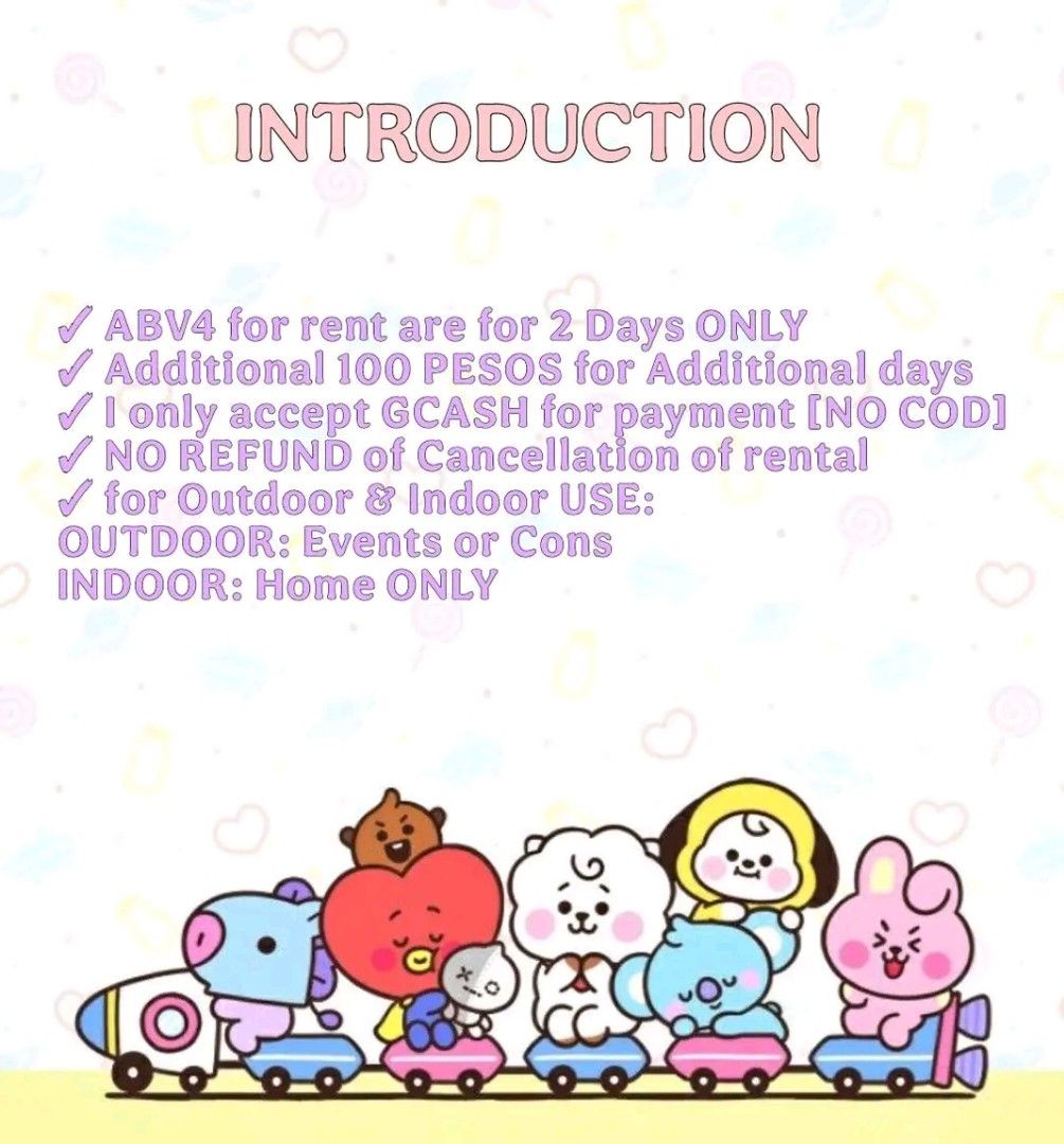 (RENTAL ONLY) BTS ABV 4 Lightstick (PLEASE READ THE DESCRIPTION FIRST) (Category: K-Wave Merchandise) located in Manila. Submitted by xixirie (Listing ID 1465027552, Image 2). Description: Hi ARMYs! if you don't have a lightstick yet, you can rent my ABV4 for live viewing or watching at home. Please take good care of it, I haven't used it outside, so treat it like your own. ദ്ദി(˵ •̀ ᴗ - ˵ ) I'm offering it for rent at the lowest possible price. 