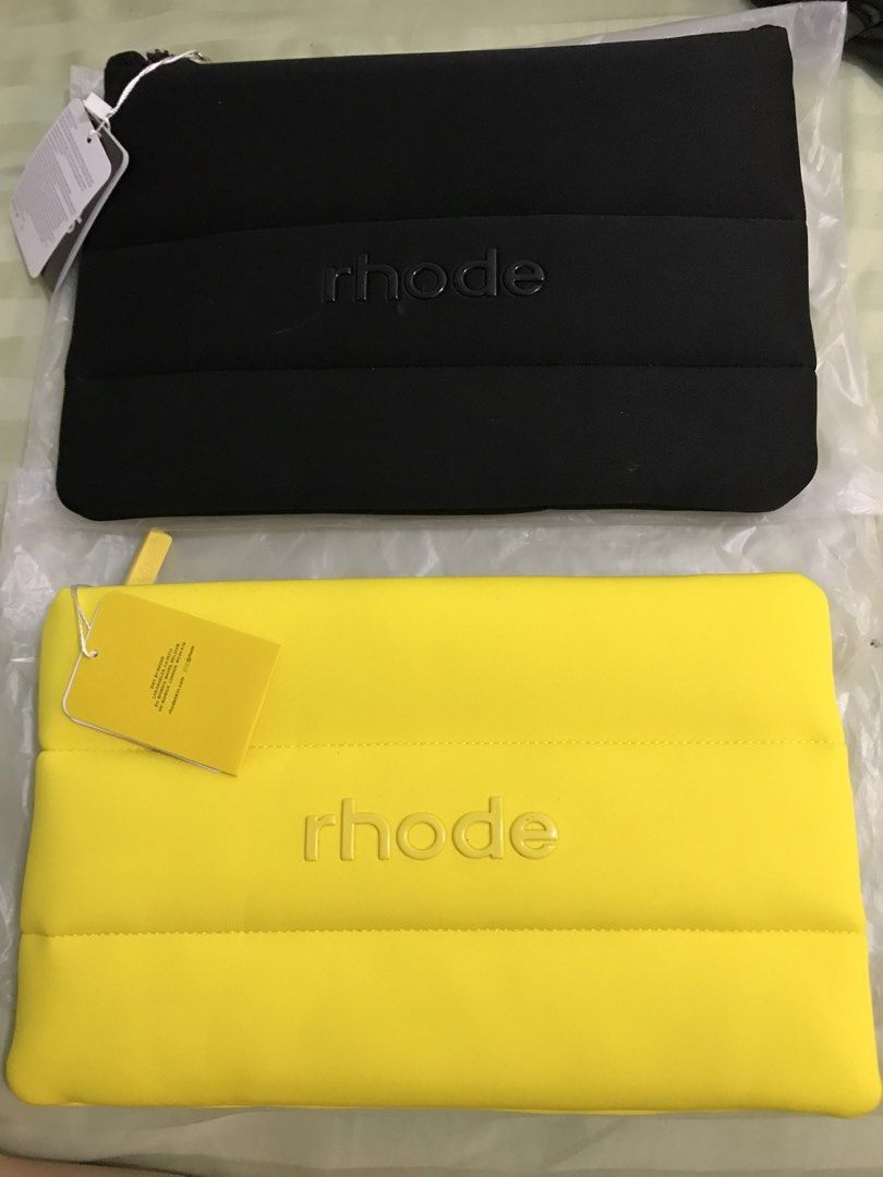 Rhode Puffy Pouch (Category: Clutches) located in Manila. Submitted by freshlemon58885 (Listing ID 1465051439, Image 1). Description: Brand New Black & Yellow Fomy .