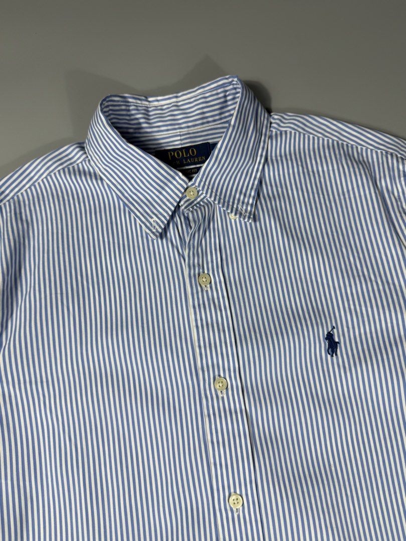 RL Small Pony Button-Up L/S Polo Pinstriped (Category: Formal Shirts) located in Manila. Submitted by whowearsstreetwear (Listing ID 1465133422, Image 3). Description: RL Small Pony Button-Up L/S Polo Pinstriped Classic Fit (Authentic) *with QR - Size: Medium on tag fits Large (measurements in inches) W - 22.5 L - 30-31 Condition: Excellent - As New Flaw/s: minor dot stain (washable) + shipping fee Location: Manila (Near UST).