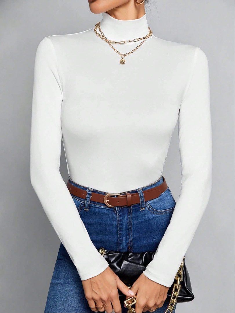 Roundneck longsleeves (Category: Blouses) located in Manila. Submitted by iamfashionistapage (Listing ID 1465085104, Image 2). Description: Brandnew with pouch. Available, small-med, med-large,large-xl Black,white,gray nrown.