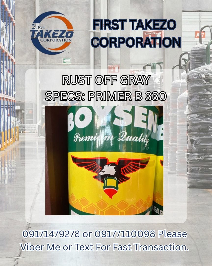 RUST OFF GRAY SPECS: PRIMER B 330 (Category: Everything Else Others) located in Manila. Submitted by joeyroque09 (Listing ID 1464977323, Image 1). Description: RUST OFF GRAY SPECS: PRIMER B 330.