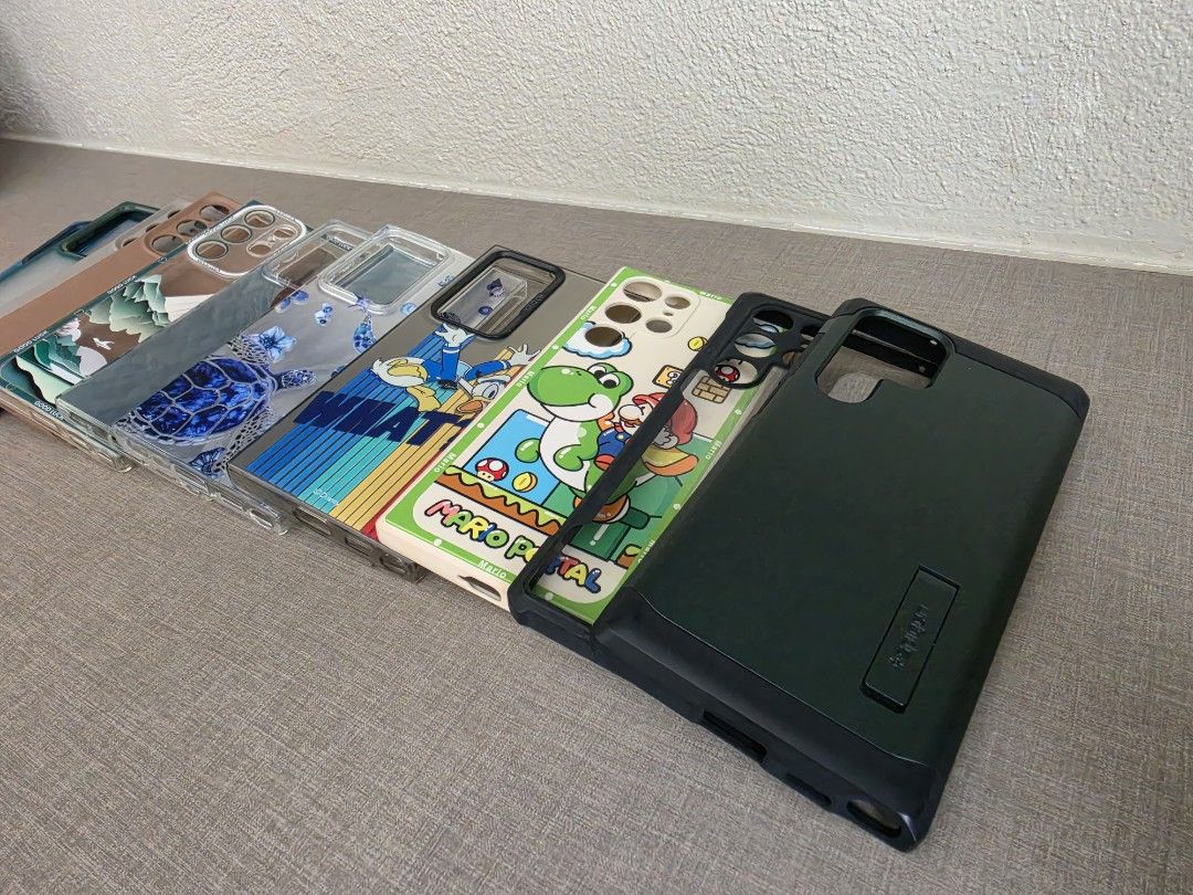 Samsung S22 Ultra Phone Case Bundle (Category: Cases & Sleeves) located in Quezon City. Submitted by eftopez07 (Listing ID 1465040186, Image 2). Description: Samsung S22 Ultra Phone Case (Selling as a package for ALL 11 pieces) Mixed styles and brands Includes an original shock proof spigen case.