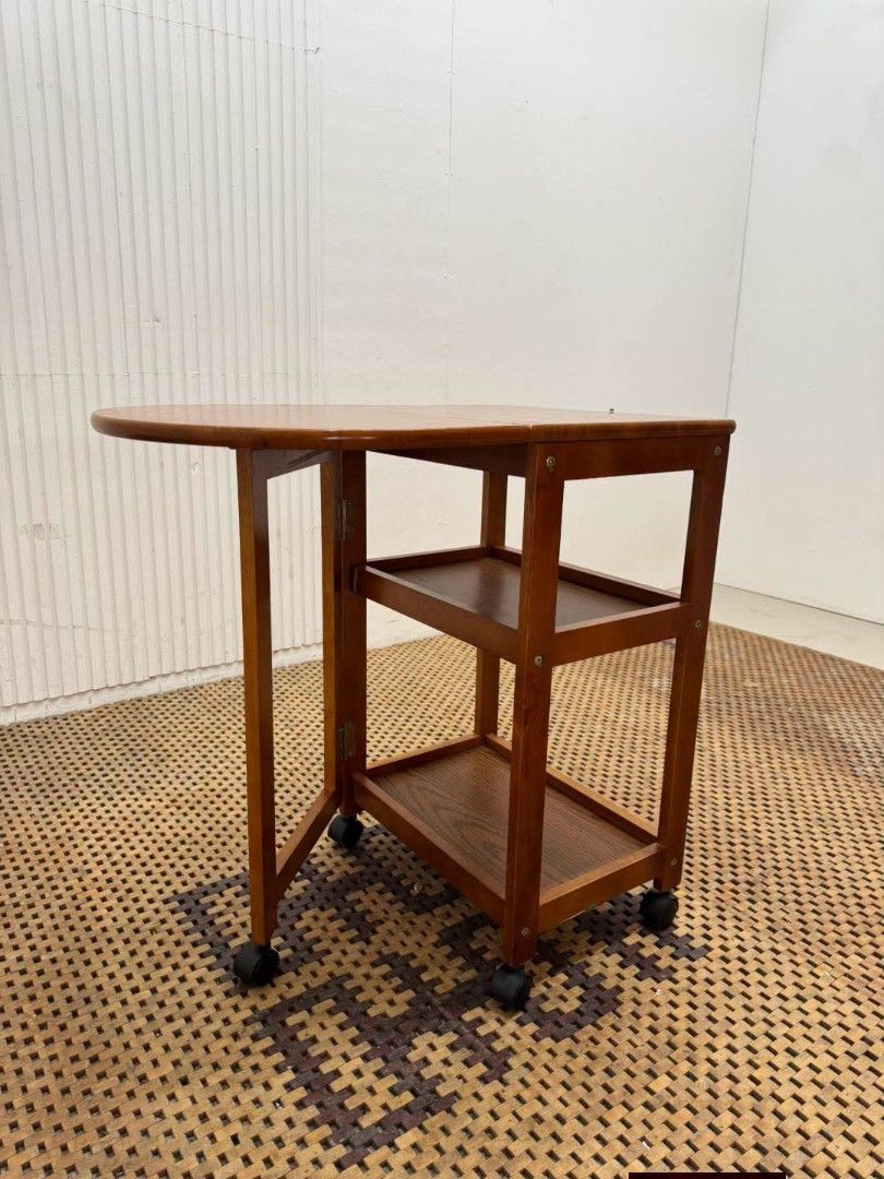 Serving Cart (Category: Tables & Sets) located in Meycauayan. Submitted by marygracecasimiro (Listing ID 1464971681, Image 3). Description: Wooden Drop-Leaf Serving Cart Price: 6,900 L27/13.5 x W17.5 x H27 In good condition💚.