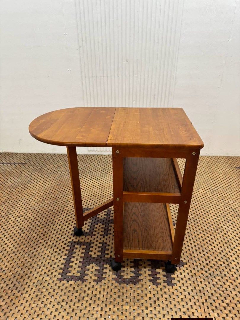 Serving Cart (Category: Tables & Sets) located in Meycauayan. Submitted by marygracecasimiro (Listing ID 1464971681, Image 2). Description: Wooden Drop-Leaf Serving Cart Price: 6,900 L27/13.5 x W17.5 x H27 In good condition💚.