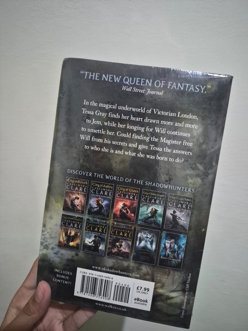 Shadowhunters: Clockwork Prince by Cassandra Clare (Category: Storybooks) located in Agdangan. Submitted by elyxcollection (Listing ID 1465044512, Image 2). Description: Selling my books at a lower price. Bought it from a book sale in Dubai. RSF: Decluttering.
