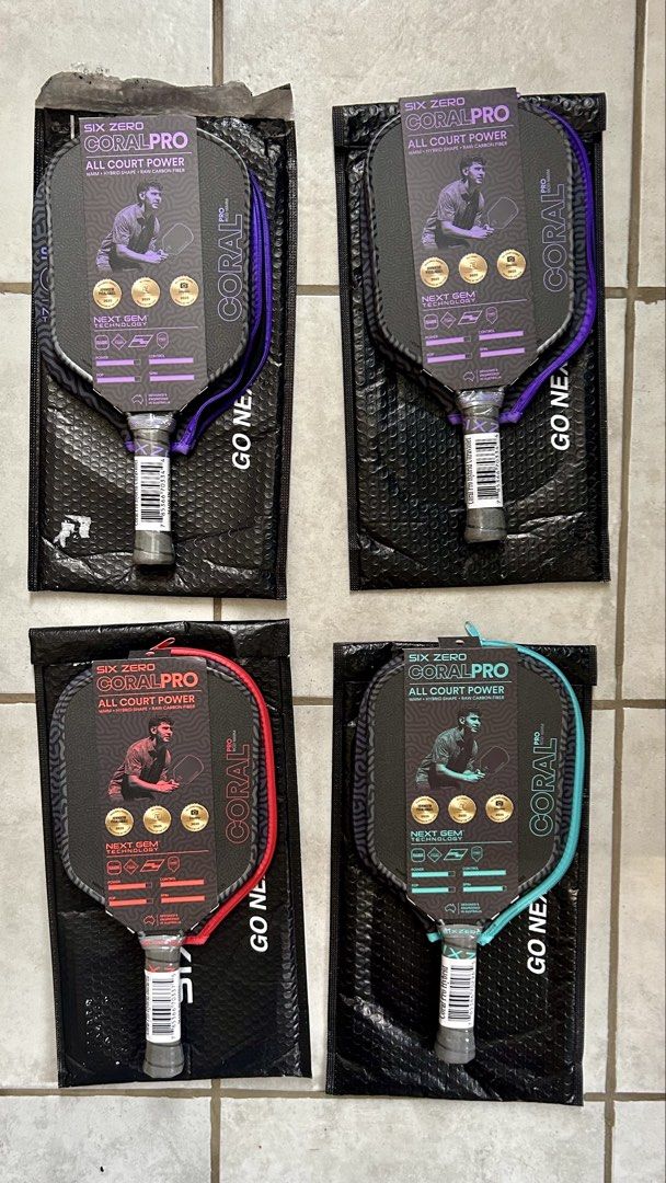 Six Zero Coral Pro Hybrid (Category: Racket and Ball Sports) located in Lipa City. Submitted by lgc.shop (Listing ID 1465003193, Image 1). Description: SixZero Coral Pro Hybrid Available colors: • Electric Blue • Ultraviolet • Infrared Inclusions: • SixZero Coral Pro Hybrid 16mm Paddle • SixZero Paddle Cover • FREE Overgrip On Hand now Meetup: Lipa City, Batangas Delivery: LBC available ₱14,500 nego with FREE overgrip.