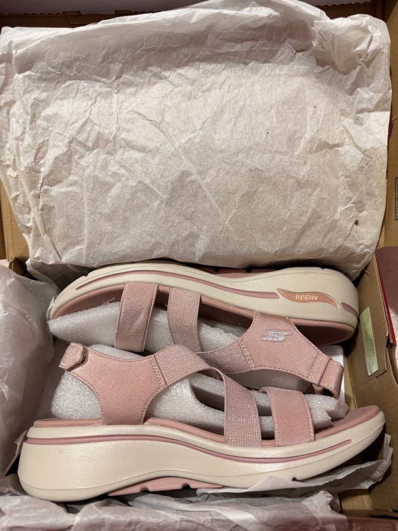 Skechers Arch Fit Pink Sandals (Category: Flats & Sandals) located in Cavite. Submitted by crizycollections (Listing ID 1465026193, Image 1). Description: Skechers Go Walk Arch Fit Women’s Sandals Color: Rose, Size: 9 Brand New, never used. With Box RFS: Decluttering, naka stock lang. Selling Price: 2,500 only Original Price: 4,395 Location: Cavite SF shouldered by the Buyer..