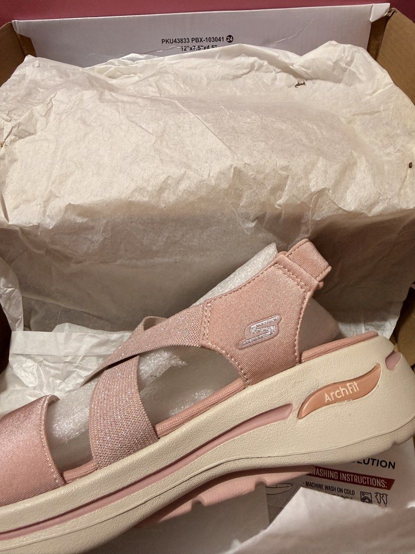 Skechers Arch Fit Pink Sandals (Category: Flats & Sandals) located in Cavite. Submitted by crizycollections (Listing ID 1465026193, Image 3). Description: Skechers Go Walk Arch Fit Women’s Sandals Color: Rose, Size: 9 Brand New, never used. With Box RFS: Decluttering, naka stock lang. Selling Price: 2,500 only Original Price: 4,395 Location: Cavite SF shouldered by the Buyer..