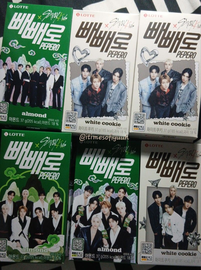Skz X Pepero (Category: Packaged & Instant Food) located in Caloocan City. Submitted by ildefonsos33391 (Listing ID 1465167404, Image 1). Description: New Design (Onhand) Pepero X Stray Kids Available : White Cookie and Almond.