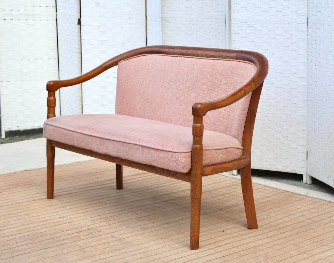 Sofa (Category: Sofas) located in Meycauayan. Submitted by marygracecasimiro (Listing ID 1465039014, Image 3). Description: JAPAN SURPLUS FURNITURE 2 SEATERS ELEGANT DESIGN SOFA IN FABRIC CUSHION SOLID CARVED WOOD FRAME Size 45L x 19W x 17SH x 31H in inches (AS-IS ITEM) *Minimal Scratch Only IN GOOD CONDITION💚 Price:17,000.