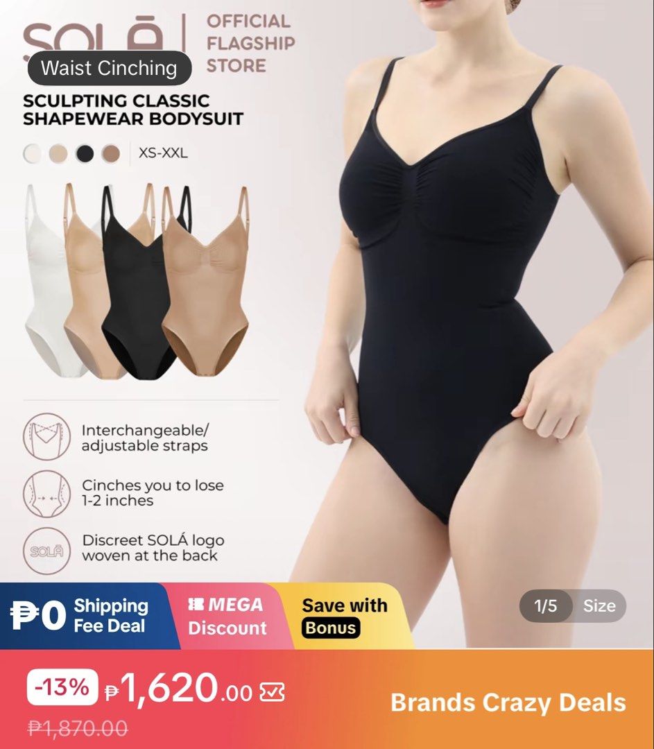 SOLA SHAPEWEAR BRAND NEW (Category: Others Tops) located in Manila. Submitted by flamingkitty (Listing ID 1465093571, Image 2). Description: selling price: 1,200 ✅ (nego) orig price: 1,870 rfs: wrong size loc: chowking, legarda.