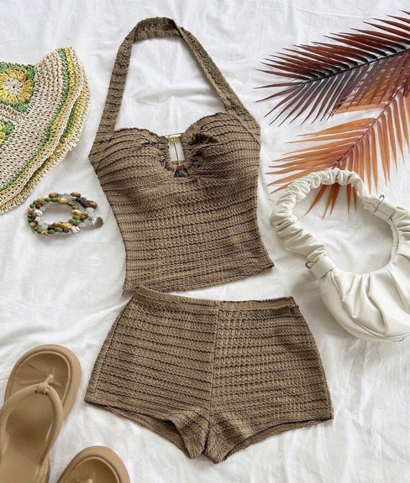 Soleia Summer Top and Shorts Set (Category: Sets or Coordinates) located in Manila. Submitted by fromclairee (Listing ID 1465043344, Image 1). Description: Wore once to take pictures only, still brand new. No damage, can send actual pictures for sure buyer only Original price on the app is 547.