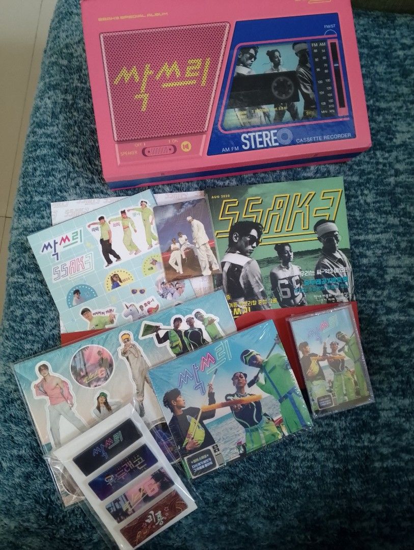 SSAK3 Special Album CD Cassette Set (Category: CDs & DVDs) located in Binangonan. Submitted by stufflikedat (Listing ID 1464980122, Image 2). Description: SSAK3 special album package shaped like a retro cassette recorder. Includes sealed CD & cassette tape, photobook, sticker sheets, mini stands, photo cards, and decorative badges. All items are in original packaging and complete, box in very good condition. Fun collector's item for K-pop fans fo