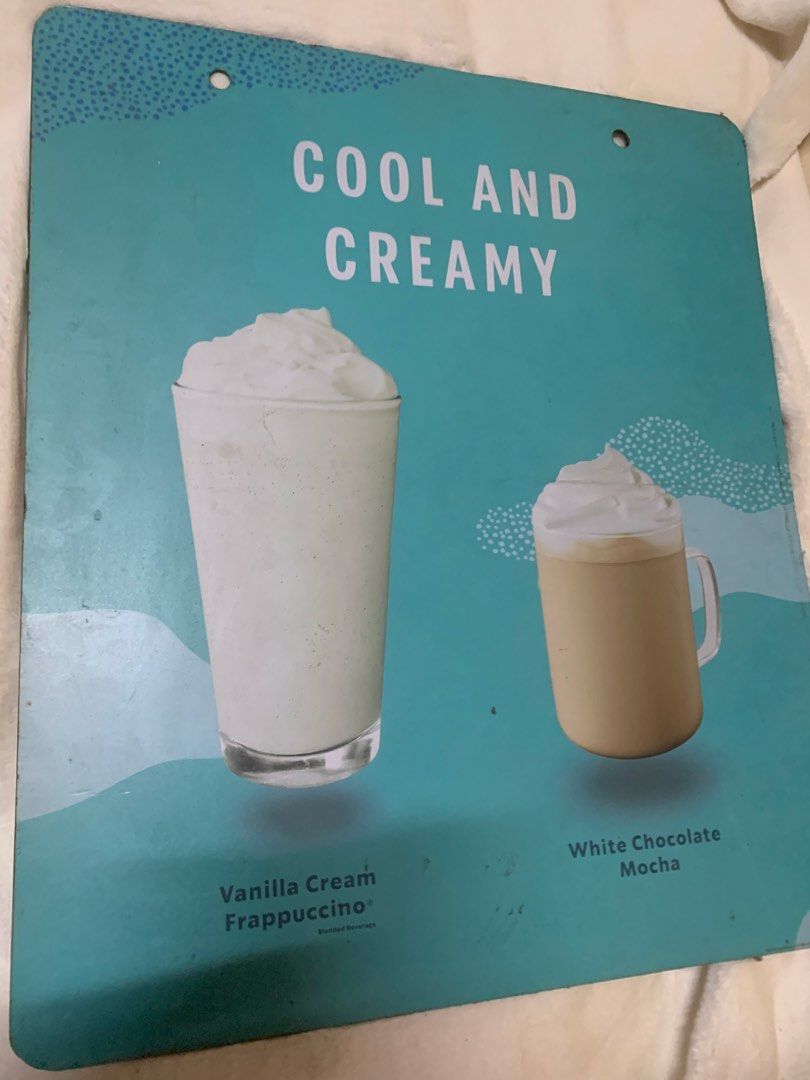 Starbucks In Store Advertisements for collection (4pcs). (Category: Western Merchandise) located in Las Pinas. Submitted by erd17declutters (Listing ID 1465155243, Image 3). Description: Take all at 750. In store Sintra boards of menu. 📍 Las Pinas 🚢 JnT or Lalamove 💵 Union Digital Bank.