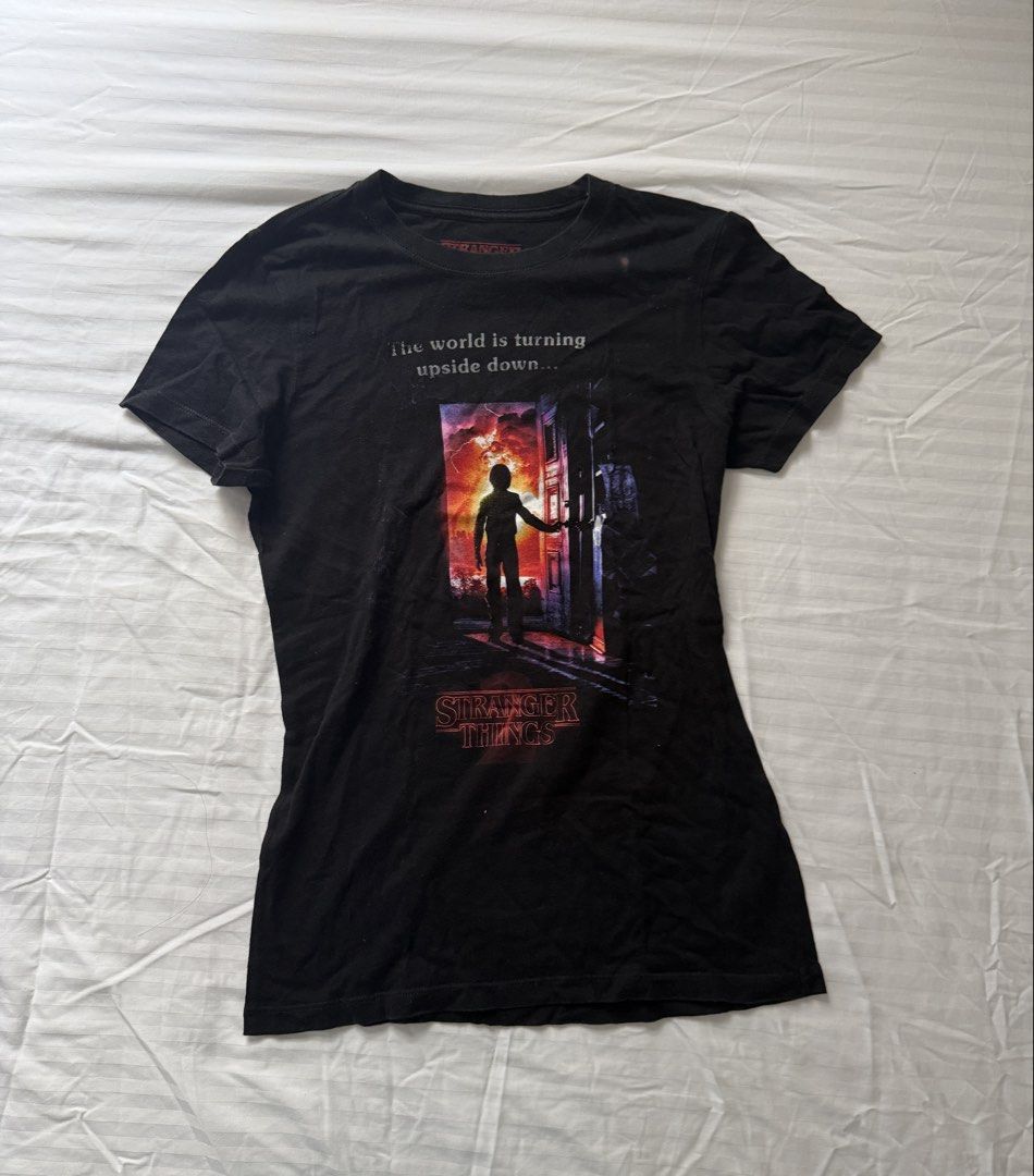 Stranger Things The World Is Turning Upside Down T-Shirt (Category: Shirts) located in Angeles City. Submitted by suareztrish (Listing ID 1465023558, Image 1). Description: ❕ Price is exclusive of shipping fee MOD: J&T MOP: GCash, BPI Conditon: ✳️ size: small ✳️ lighty used, in good condition ✳️ rfs: decluttering ✳️ bought in hot topic us ✳️ can send pics when worn ✳️ payment first before shipping ✳️ reservation for a week ONLY .