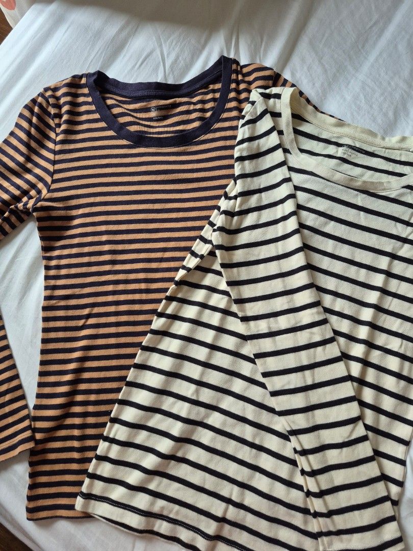 Striped Long Sleeve Tops Bundle Size M (Category: Longsleeves) located in Santo Tomas. Submitted by bellaswann18 (Listing ID 1465007963, Image 1). Description: good used condition australian brand I bought in Taipei stretchable, cotton feels price is for both already.