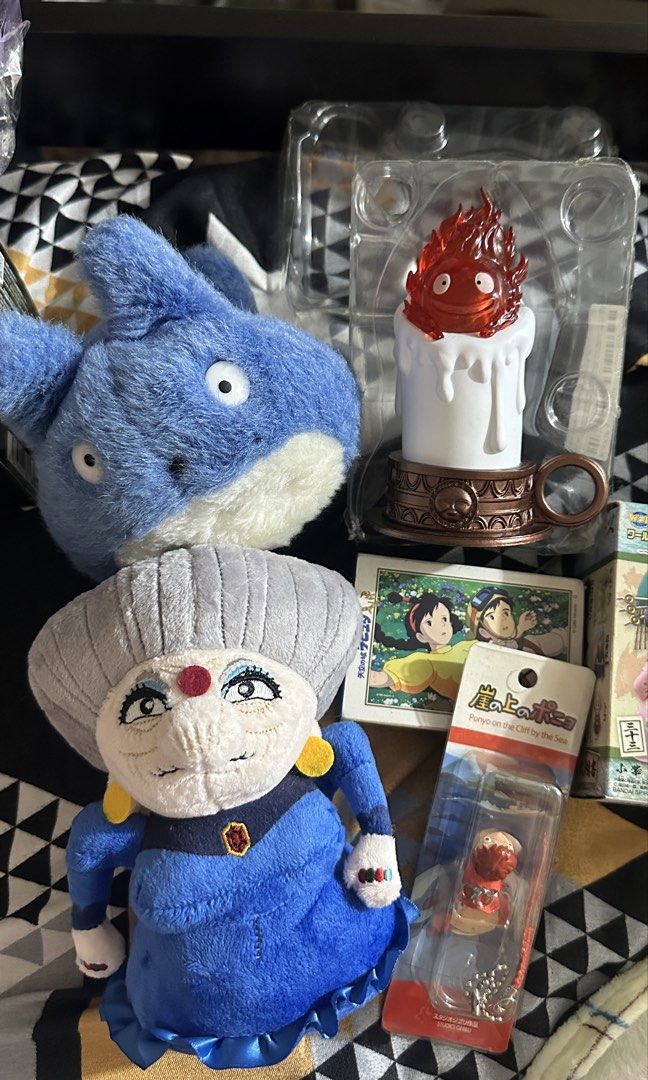 Studio Ghibli (Category: Plushies & Soft Toys) located in Quezon City. Submitted by toyyytopia (Listing ID 1465076142, Image 1). Description: Resin Calcifer Lamp (heavy) included cord - SOLD❌ Mini Puzzles Studio Ghibli Castle in the Sky - P250 Chu Cut Tag Vibrating kinda big sa personal than usual plush - P250 Yubaba Cut Tag Like New Condi - P850 Ponyo Rare Keychain hard to find - P1,200.