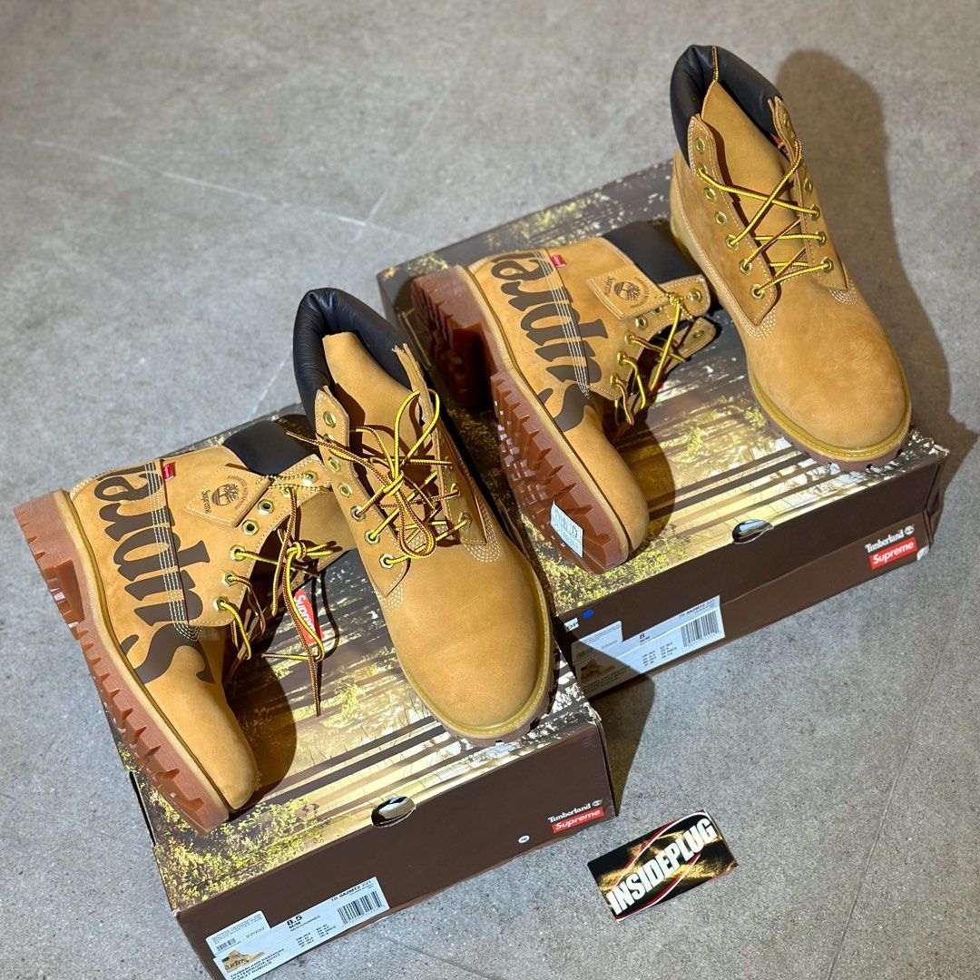 Supreme FW20 Timberland Wheat (Category: Sneakers) located in Quezon City. Submitted by inside_plug (Listing ID 1465038216, Image 2). Description: For Sale Supreme FW20 Timberland Wheat - 8 and 8.5 mens Brandnew Dm us to purchase.