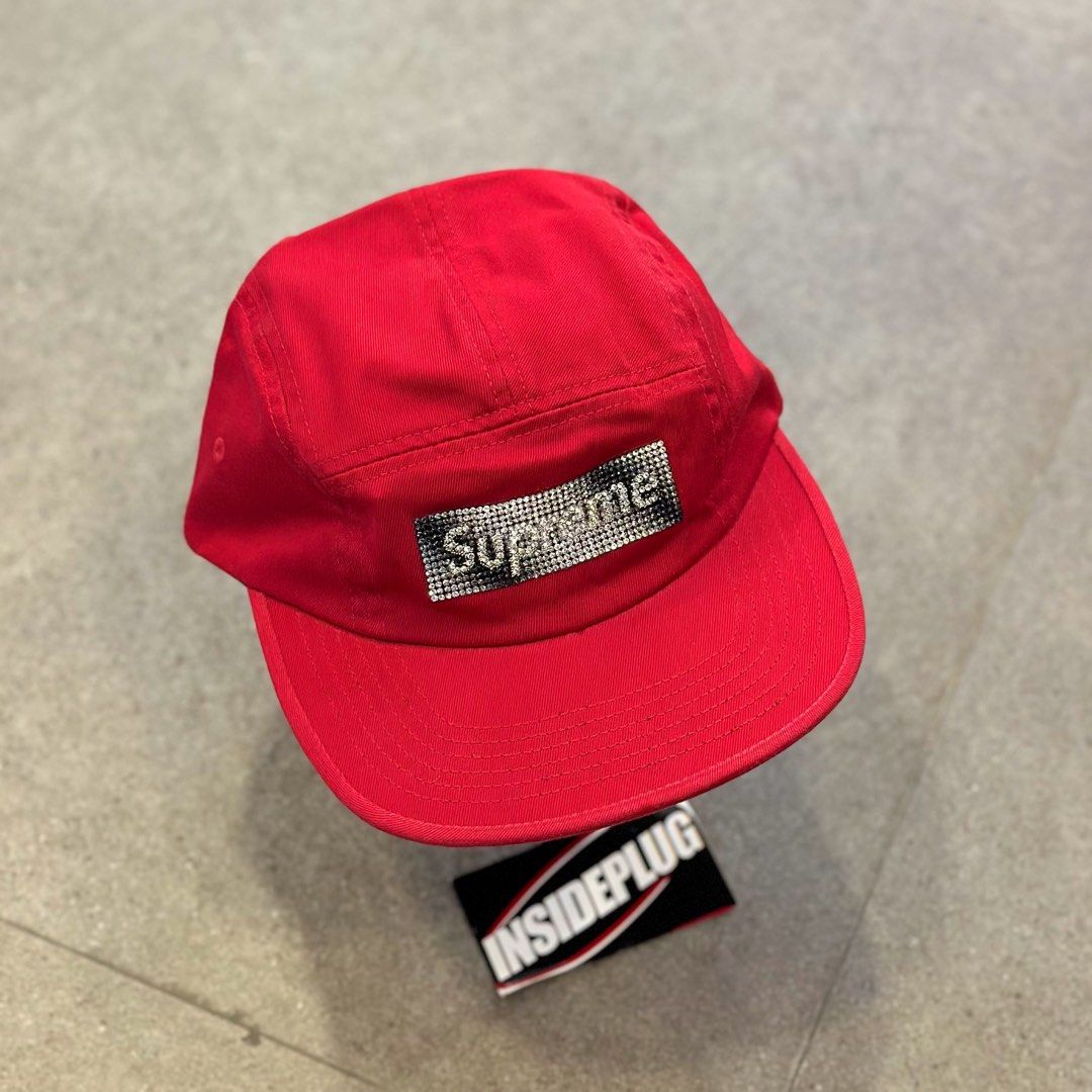 Supreme FW26 Rhinestone Label Camp Cap (Category: Caps & Hats) located in Quezon City. Submitted by inside_plug (Listing ID 1465038645, Image 2). Description: For Sale Supreme FW26 Rhinestone Label Camp Cap Red Brandnew Dm us to purchase.