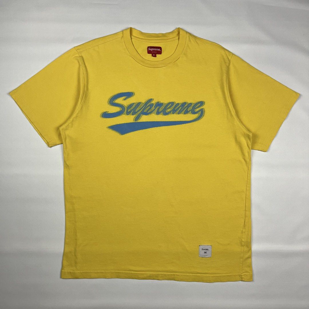 Supreme Intarsia Script Tee (Category: Tshirts & Polo Shirts ) located in Puerto Princesa. Submitted by paradise5300 (Listing ID 1465132368, Image 1). Description: Supreme Intarsia Script Tee Tagged Size: Medium Dimensions Inches length: 28 Inches width: 21 Condition: Excellent Color rate: 9.5 Flaws: Minor signs of usage 1,599 shipping fee is not yet included. .