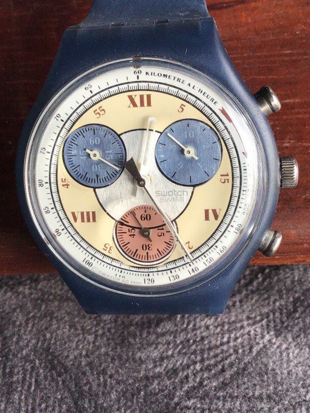 Swatch Quartz Swiss made (Category: Luxury Watches) located in Baguio. Submitted by agozun61 (Listing ID 1465001014, Image 2). Description: Quartz Swiss made chronograph.Good running condition..