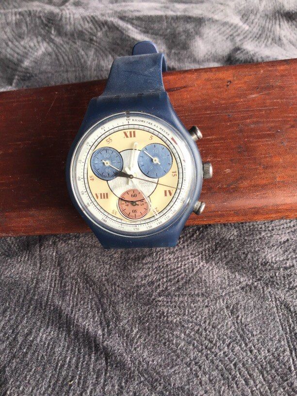 Swatch Quartz Swiss made (Category: Luxury Watches) located in Baguio. Submitted by agozun61 (Listing ID 1465001014, Image 1). Description: Quartz Swiss made chronograph.Good running condition..