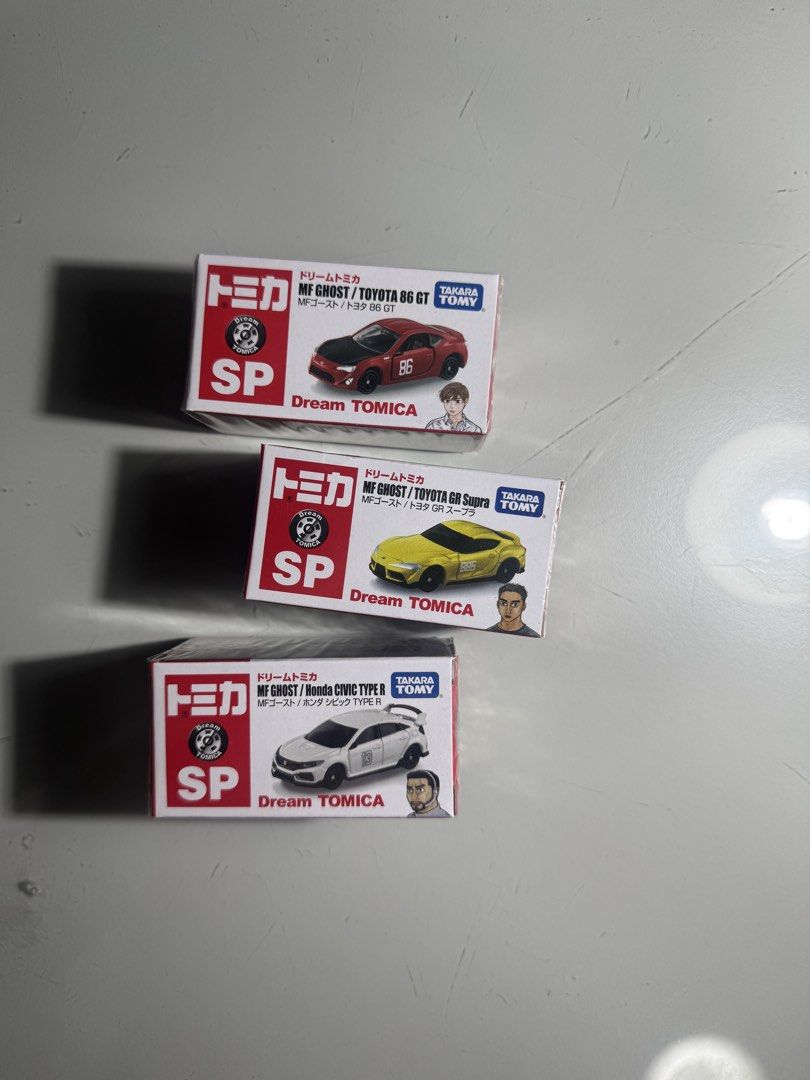 Takara Tomy Dream Tomica MF Ghost (Each) (Category: Vehicle & Diecast Models) located in Quezon City. Submitted by garagetoyz01 (Listing ID 1464993187, Image 1). Description: Takara Tomy Dream Tomica MF Ghost (Each) 1. MF GHOST / TOYOTA 86 GT 2. MF GHOST / TOYOTA GR Supra 3. MF GHOST/Honda CIVIC TYPER Sealed (700 Each) Metro Manila 🛵 Delivery via Lalamove Delivery Fee Shouldered by Buyer Mode of Payment : Gcash or Cash 🔵⚪️ PM for Details if Int