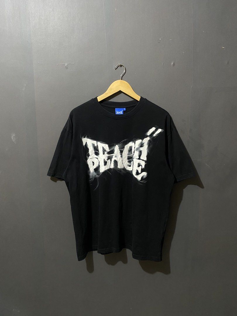TEACH AND PEACH SHIRT (Category: Tshirts & Polo Shirts ) located in Angeles City. Submitted by tianthrifts_ (Listing ID 1465033135, Image 1). Description: WTS! TEACH X PEACH SHIRT LARGE WIDTH: 23 LENGTH: 27 CONDITION: 9.8/10 COLOR RATE: 9.8/10 ISSUE: NONE 550.
