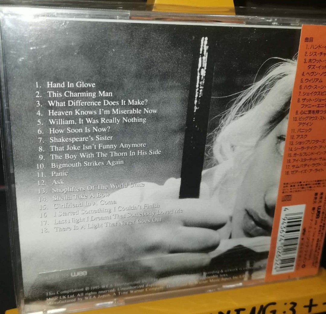 The Smiths - Singles w/obi (CD) (Category: CDs & DVDs) located in Pasig City. Submitted by windowlicker (Listing ID 1464662333, Image 3). Description: - Listings without photos are still in transit and are expected to arrive within the week - Near Mint condition (case not graded) - MOD: J&T or Lalamove - MOP: Gcash.