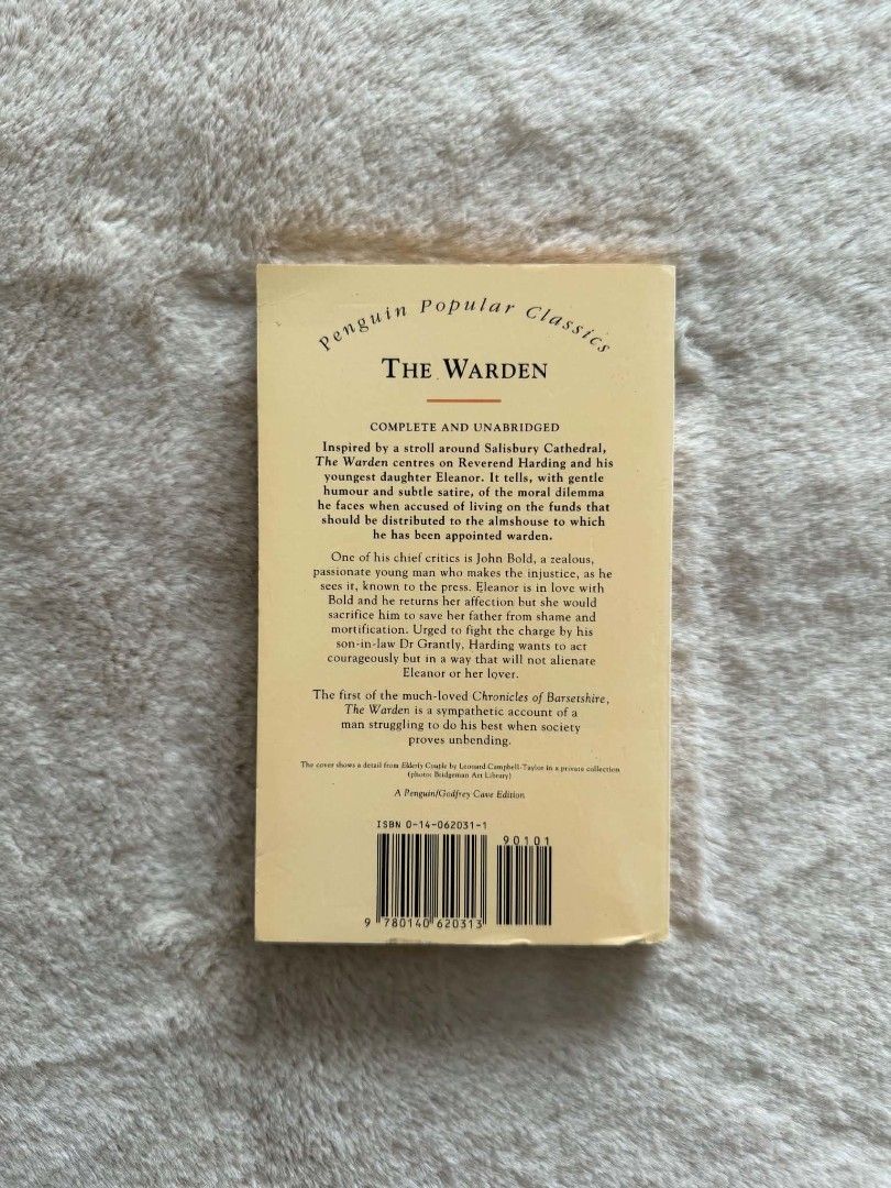 The Warden - Anthony Trollope (Category: Storybooks) located in Santiago. Submitted by bookworm_club (Listing ID 1465042417, Image 3). Description: 📚no cancellation, return or exchange. 📚secondhand books. some books are in good condition while some has minimal flaws (foxing, creases, dog-eared pages, etc.) 📚reasonable haggling is allowed. 💰MOP: For same day pickup - CASH & BANK TRANSFER For shipping or scheduled pickup - BANK TRANSFER 🚚MOD: 
