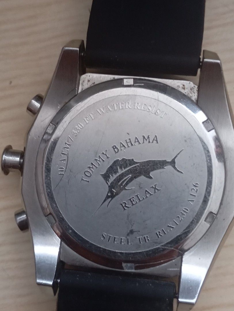 Tommy Bahama chronograph (Category: Men's Watches) located in Las Pinas. Submitted by quick_deals_great_finds2 (Listing ID 1465020164, Image 3). Description: Original good working condition Fully functional chrono dials.