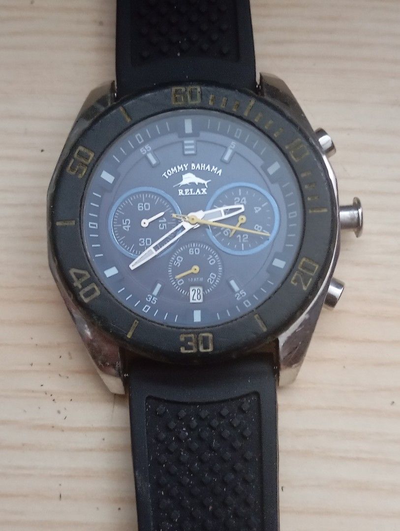 Tommy Bahama chronograph (Category: Men's Watches) located in Las Pinas. Submitted by quick_deals_great_finds2 (Listing ID 1465020164, Image 1). Description: Original good working condition Fully functional chrono dials.