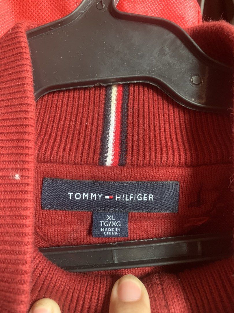Tommy Hilfiger Knitted half zip (Category: Activewear) located in Manila. Submitted by bibiies2.0xghettothrift (Listing ID 1464969770, Image 3). Description: Mine 1500 Details W27 L31 Xl on tag loc.baclaran parañaque.