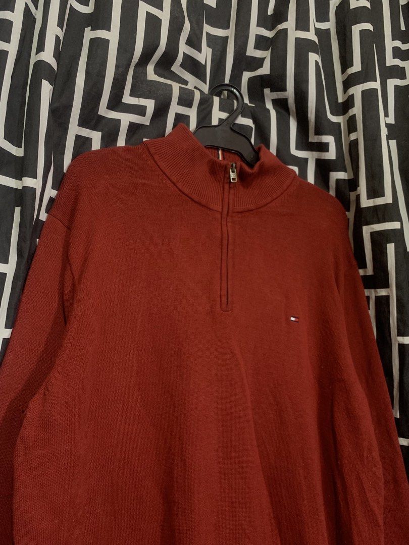 Tommy Hilfiger Knitted half zip (Category: Activewear) located in Manila. Submitted by bibiies2.0xghettothrift (Listing ID 1464969770, Image 2). Description: Mine 1500 Details W27 L31 Xl on tag loc.baclaran parañaque.