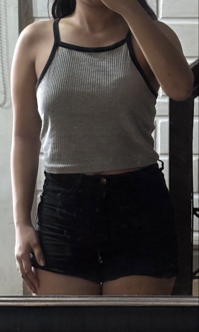 Topshop Gray Racerback Top (Category: Sleeveless) located in Binan City. Submitted by mypreloved_haul (Listing ID 1464587822, Image 2). Description: LAST PRICE POSTED! FOR SURE BUYERS ONLY..