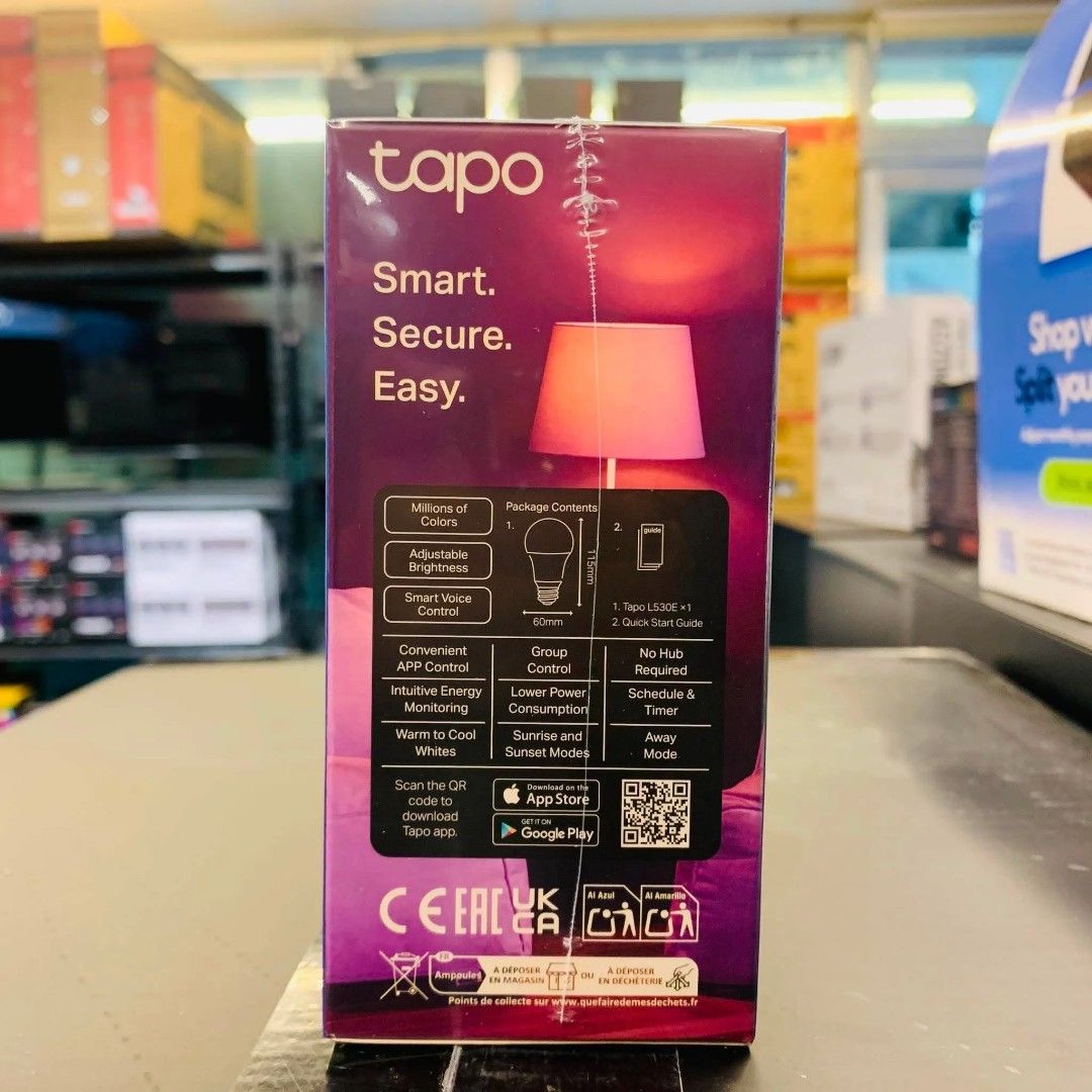 Tp-Link Tapo L530E Smart Wi-Fi Multicolor Dimmable Light Bulb (Category: Lighting) located in Pasay City. Submitted by gogadgetswithjaja (Listing ID 1465037508, Image 2). Description: Tp-Link Tapo L530E Smart Wi-Fi Multicolor Dimmable Light Bulb 🔎Please visit brands official website for more details of products specs and features. ❗️Prices are subject to change without prior notice. ✅️Actual picture posted ✅️Brand new & sealed with 1 year warran