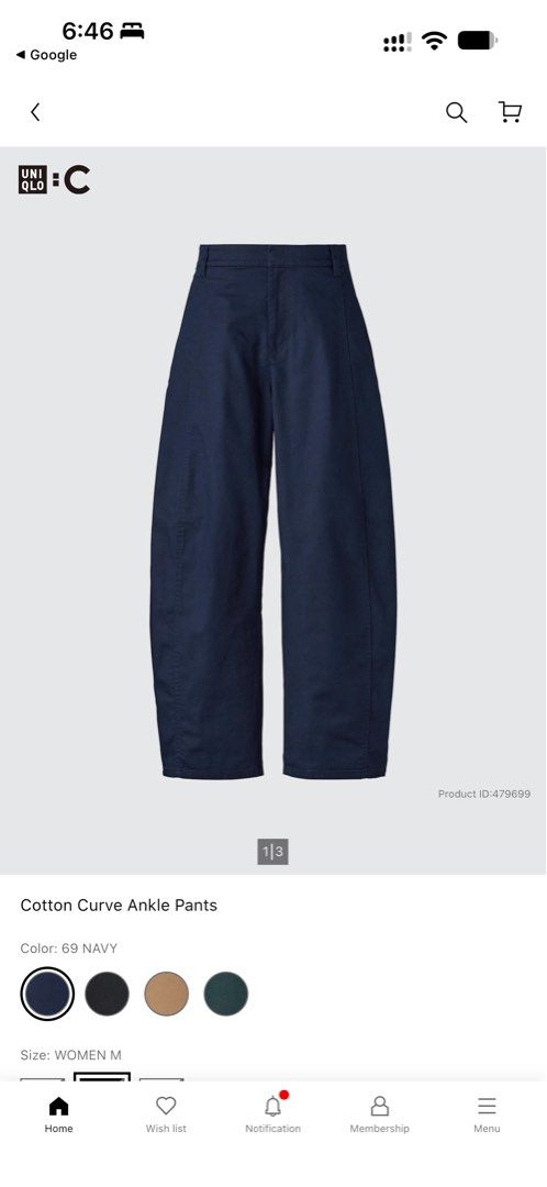 Uniqlo:C Curve Ankle Pants (Category: Other Bottoms) located in Cordova. Submitted by thedecluterrer (Listing ID 1465167153, Image 1). Description: Waist 26-27 Length 37.