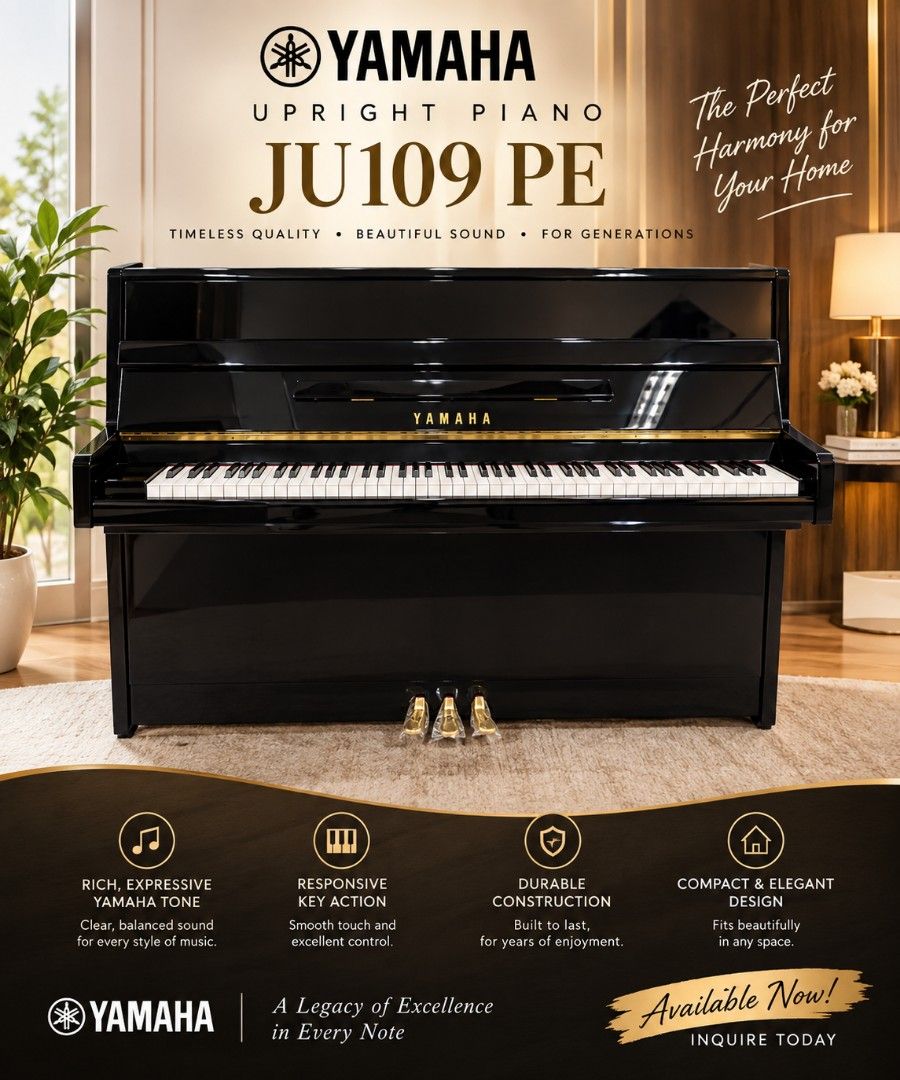 Upright piano (Category: Musical Instruments) located in Manila. Submitted by swiftstar.3eae19 (Listing ID 1465010894, Image 2). Description: 💎 Professional Level Performance 💎 Elegant Concert style Presence 💎 Yamaha Craftsmanship 💎 An Investment in Musical Excellence. 💎 10 years warranty.